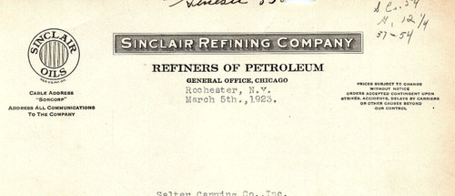 1923 sinclair refining company - sinclair,